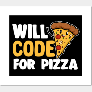 Funny Will Code For Pizza Programmer Coding Gift Posters and Art